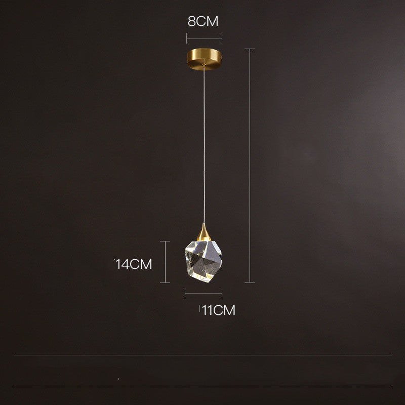 Luxury Crystal Chandelier Modern Copper Three Head Ceiling Light