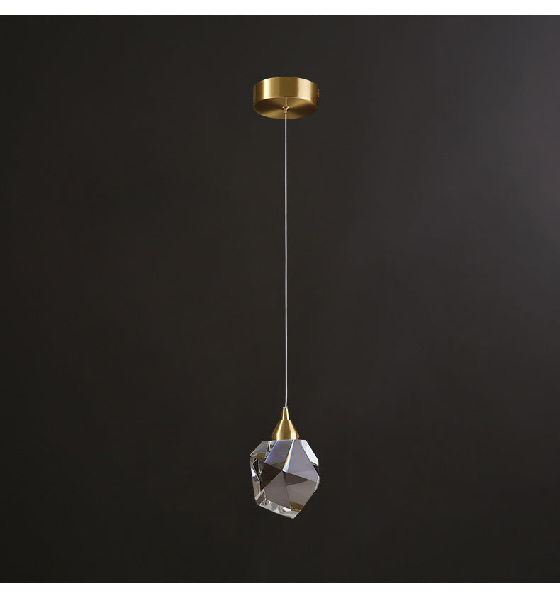 Luxury Crystal Chandelier Modern Copper Three Head Ceiling Light