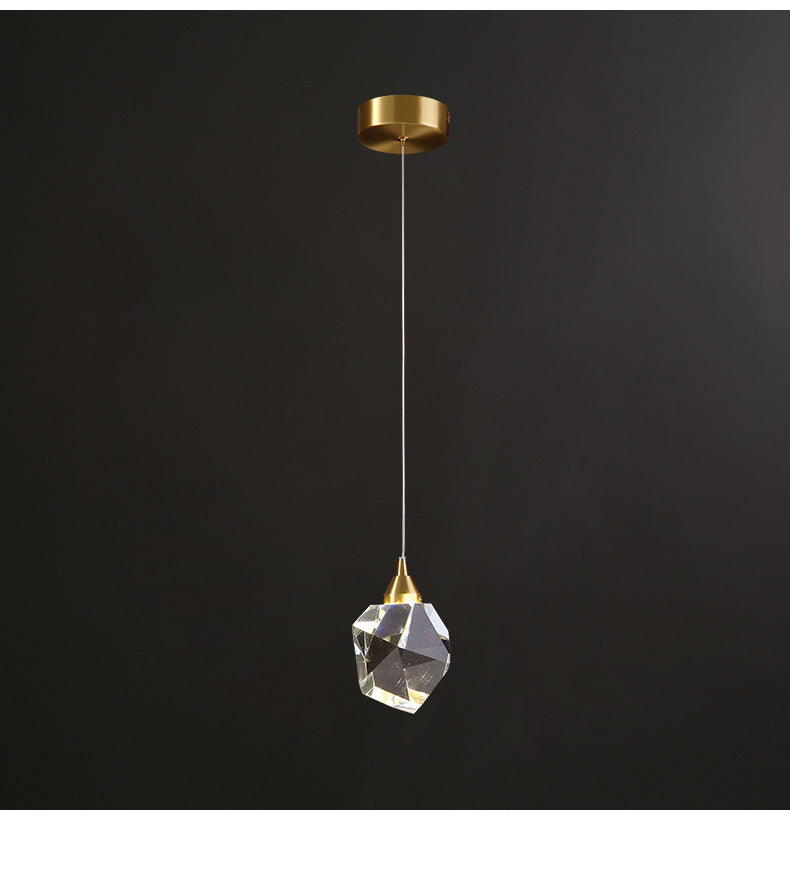 Luxury Crystal Chandelier Modern Copper Three Head Ceiling Light