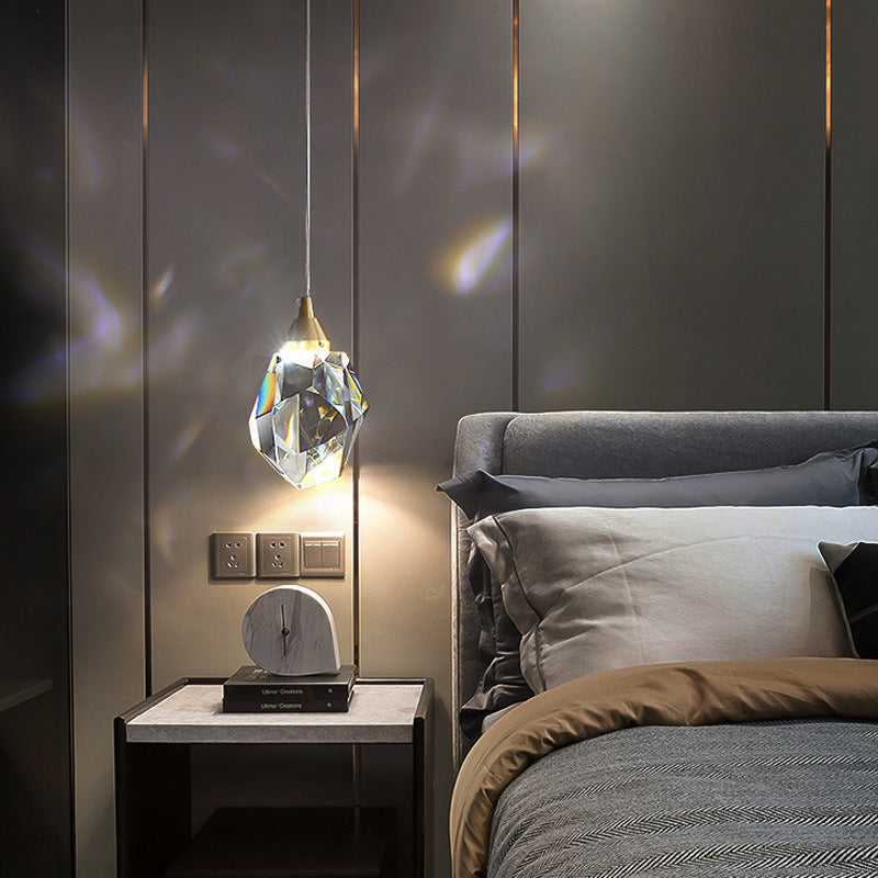 Luxury Crystal Chandelier Modern Copper Three Head Ceiling Light