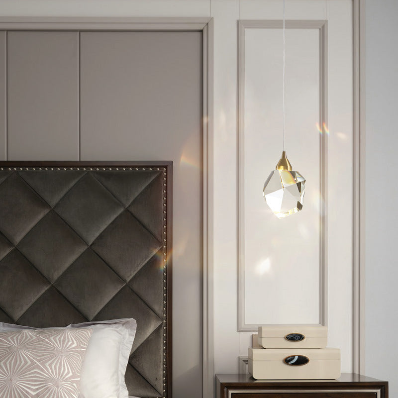 Luxury Crystal Chandelier Modern Copper Three Head Ceiling Light