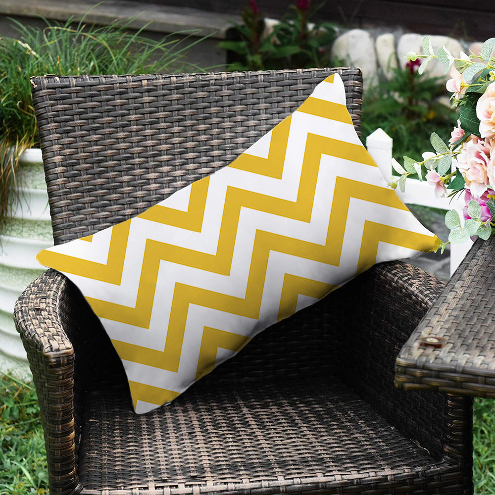 Striped Waterproof Outdoor Throw Pillow with Insert Two Size Options