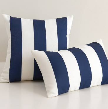 Striped Waterproof Outdoor Throw Pillow with Insert Two Size Options