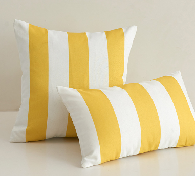 Striped Waterproof Outdoor Throw Pillow with Insert Two Size Options