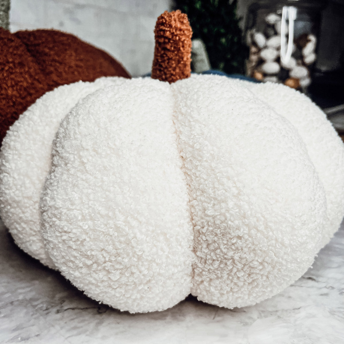 Plush Pumpkin Pillow Handmade Fall Decorative Cushion Soft Cuddle