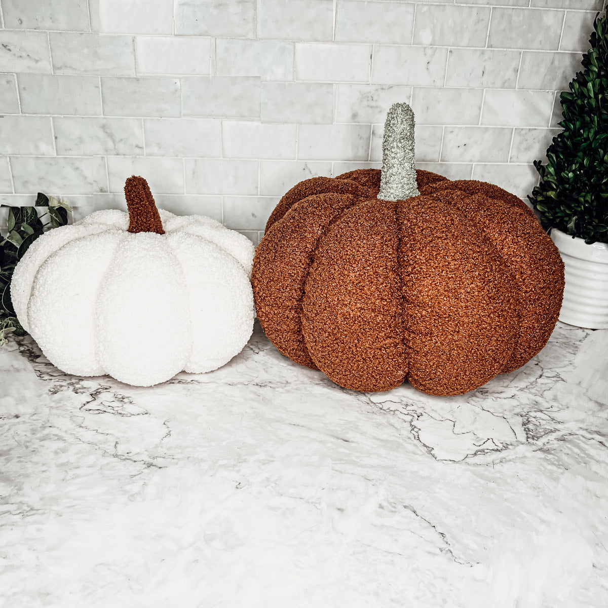 Plush Pumpkin Pillow Handmade Fall Decorative Cushion Soft Cuddle