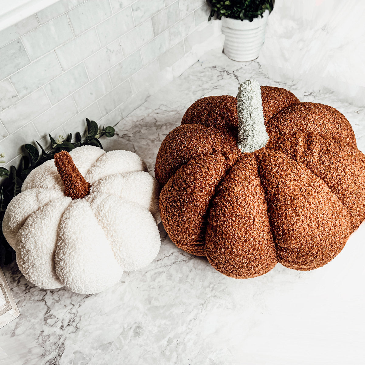 Plush Pumpkin Pillow Handmade Fall Decorative Cushion Soft Cuddle
