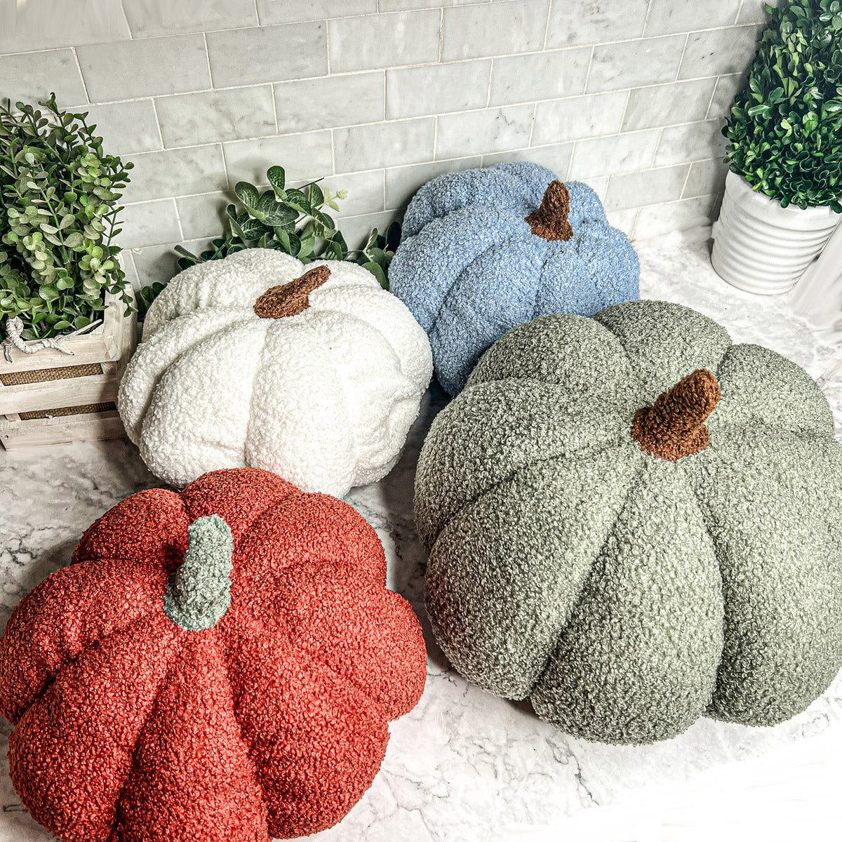 Plush Pumpkin Pillow Handmade Fall Decorative Cushion Soft Cuddle