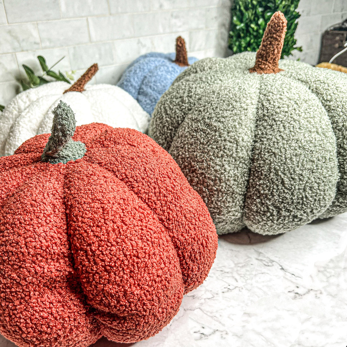 Plush Pumpkin Pillow Handmade Fall Decorative Cushion Soft Cuddle