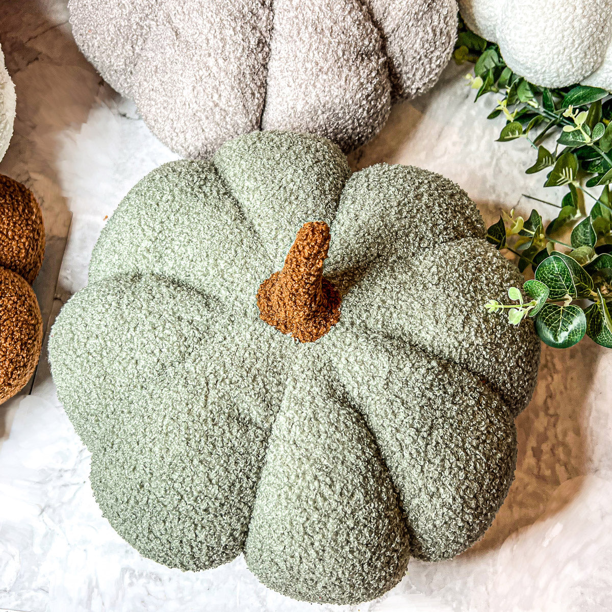 Plush Pumpkin Pillow Handmade Fall Decorative Cushion Soft Cuddle