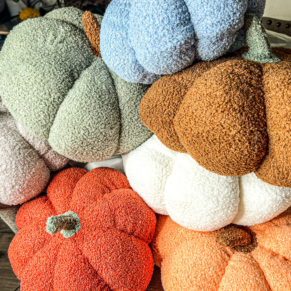 Plush Pumpkin Pillow Handmade Fall Decorative Cushion Soft Cuddle