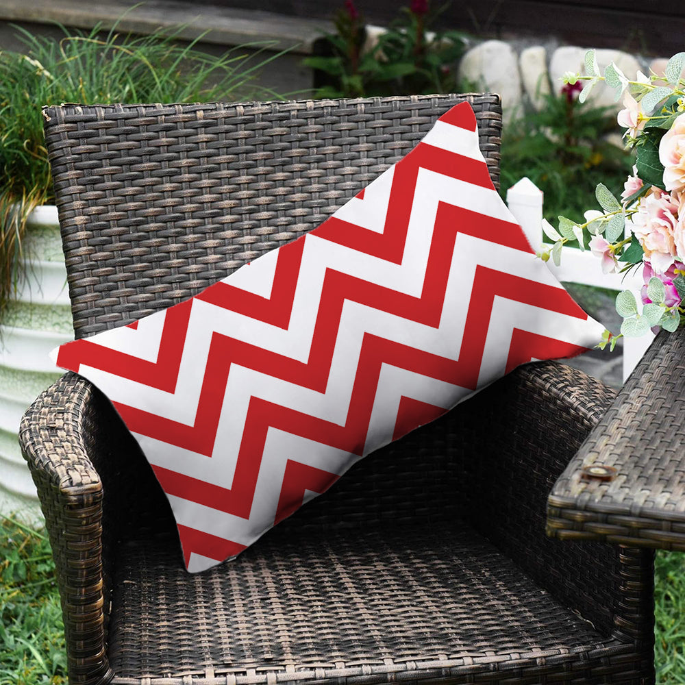 Striped Waterproof Outdoor Throw Pillow with Insert Two Size Options