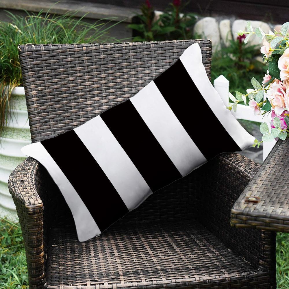 Striped Waterproof Outdoor Throw Pillow with Insert Two Size Options
