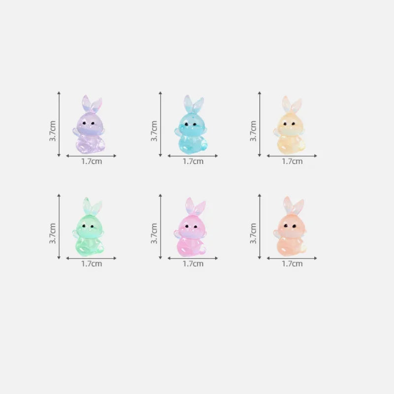 Luminous Mini Rabbit Figurines Resin Fairy Garden DIY Decor