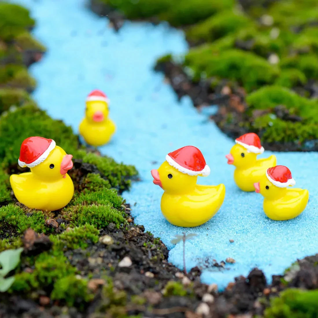 50pcs Christmas Mini Duck Figurines Cute Animal Decor Set