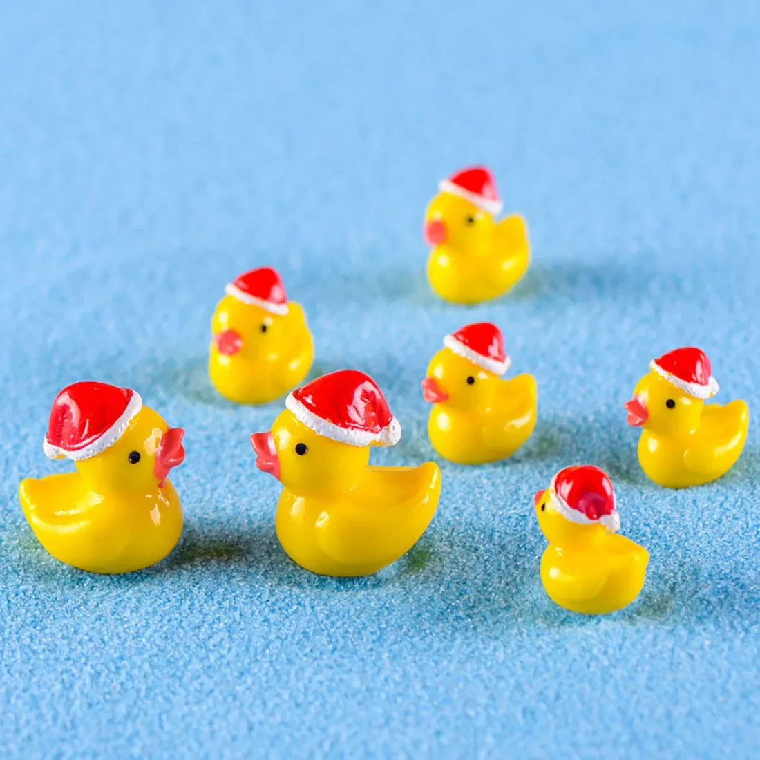 50pcs Christmas Mini Duck Figurines Cute Animal Decor Set