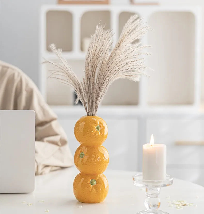 DecorBites™ Ceramic Fruit Vase for Home and Office