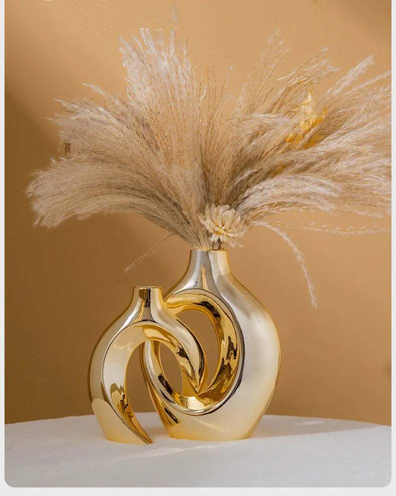 Golden Flower Vase - Home Decor Accessory