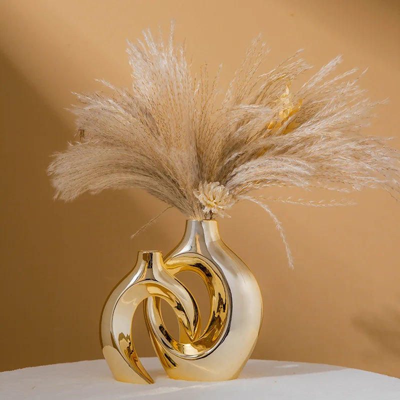 Golden Flower Vase - Home Decor Accessory