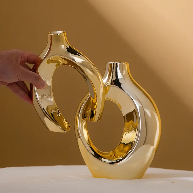 Golden Flower Vase - Home Decor Accessory
