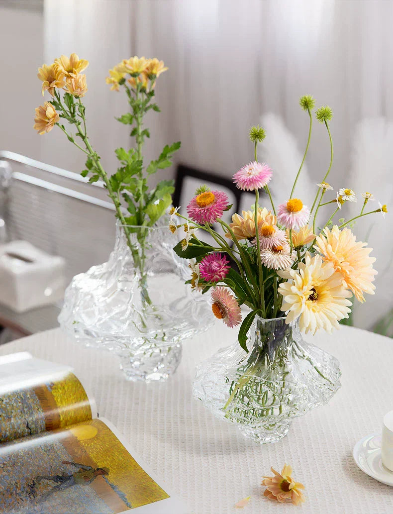 DecorBites™ Nordic Frosting Glass Vase - Modern Home Decor