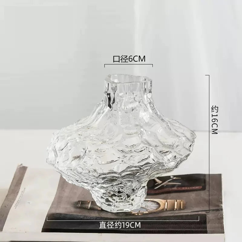 DecorBites™ Nordic Frosting Glass Vase - Modern Home Decor