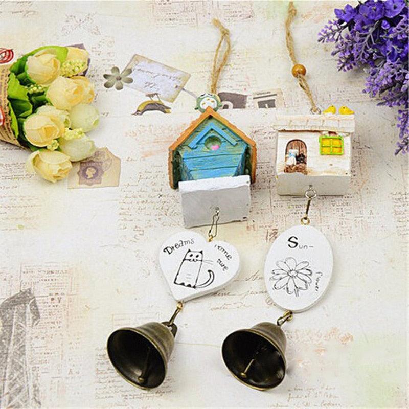 Bamboo Birdhouse Wind Chimes Painted Outdoor Garden Hanging Decor
