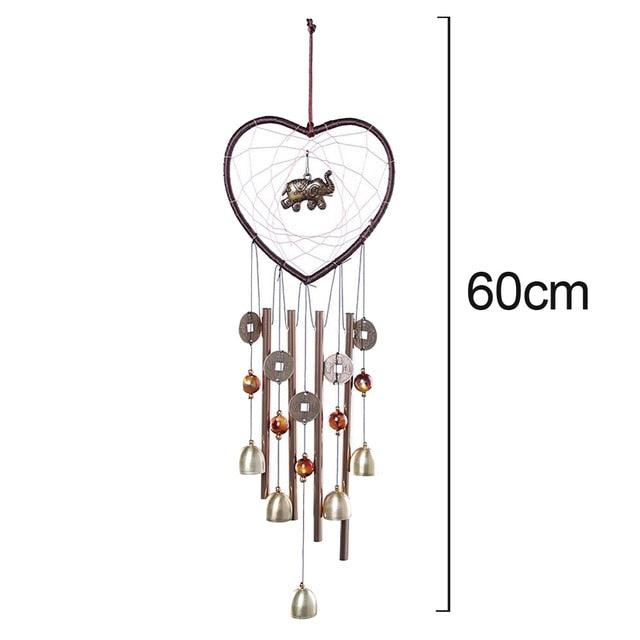 Love Shape Wind Chimes Metal Tube Hanging Decor Gift
