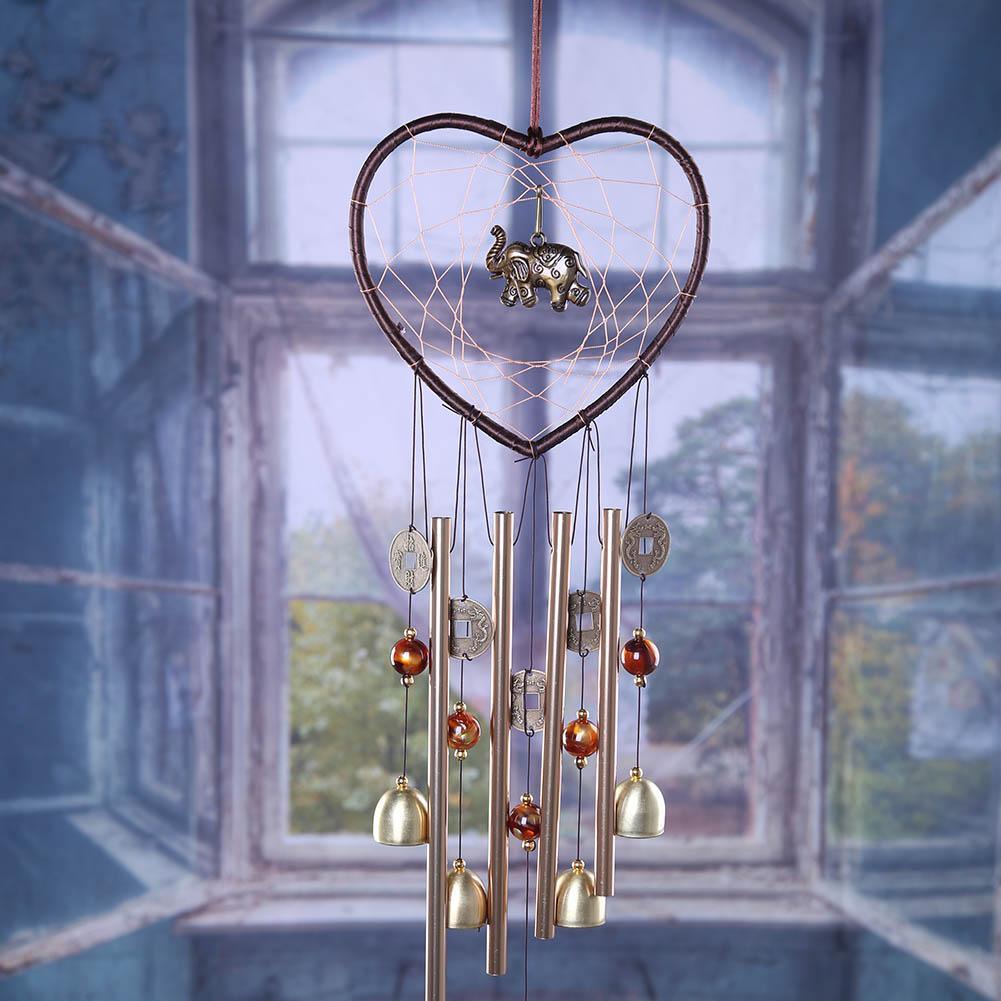 Love Shape Wind Chimes Metal Tube Hanging Decor Gift
