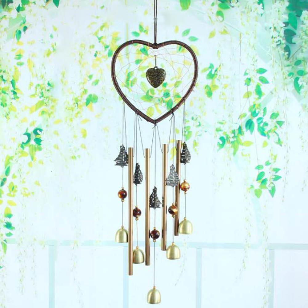 Love Shape Wind Chimes Metal Tube Hanging Decor Gift