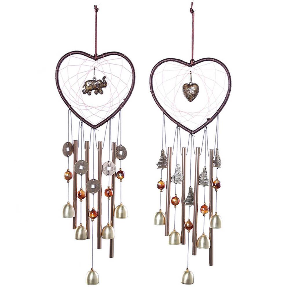 Love Shape Wind Chimes Metal Tube Hanging Decor Gift