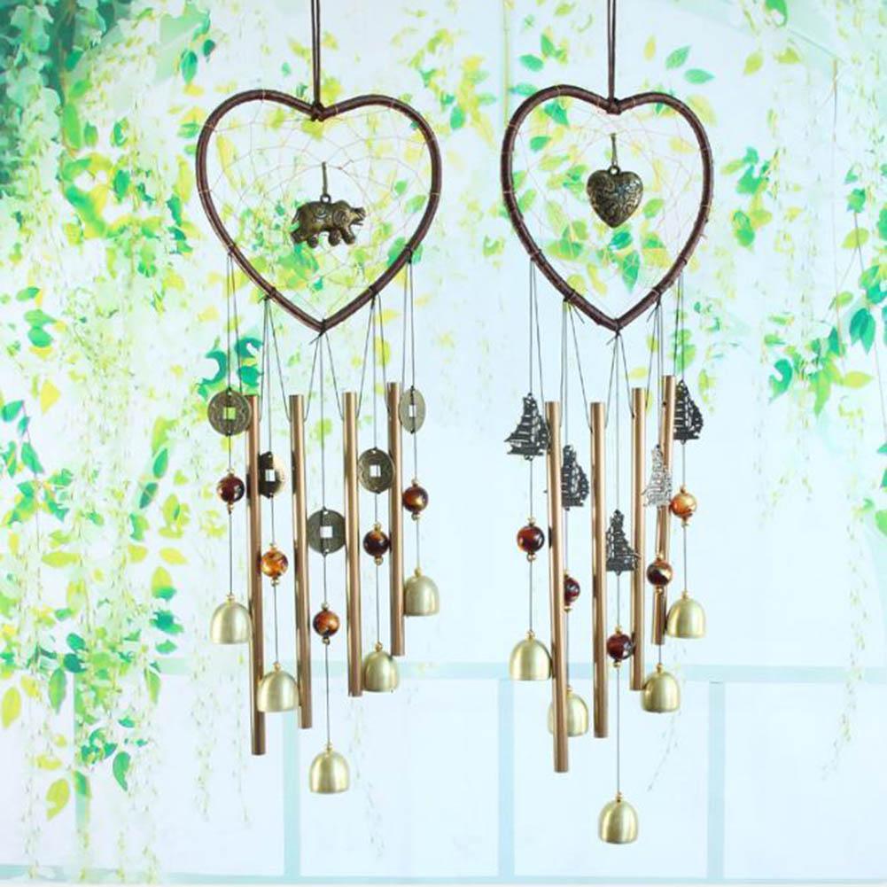 Love Shape Wind Chimes Metal Tube Hanging Decor Gift