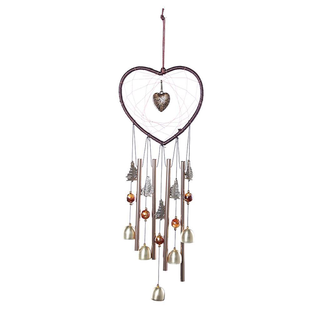 Love Shape Wind Chimes Metal Tube Hanging Decor Gift