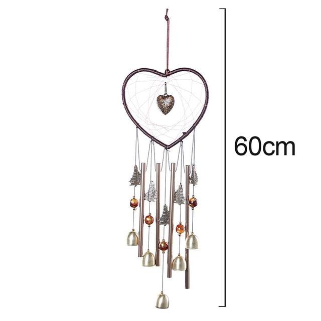 Love Shape Wind Chimes Metal Tube Hanging Decor Gift