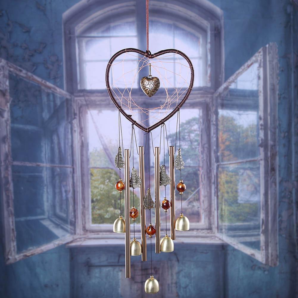 Love Shape Wind Chimes Metal Tube Hanging Decor Gift