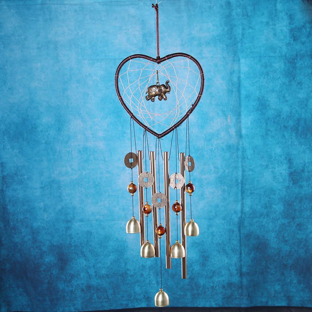 Love Shape Wind Chimes Metal Tube Hanging Decor Gift