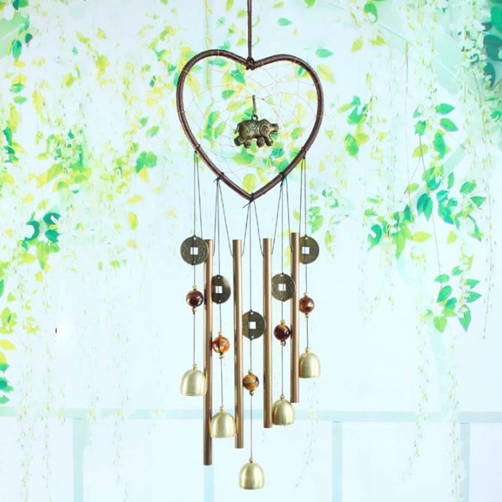 Love Shape Wind Chimes Metal Tube Hanging Decor Gift