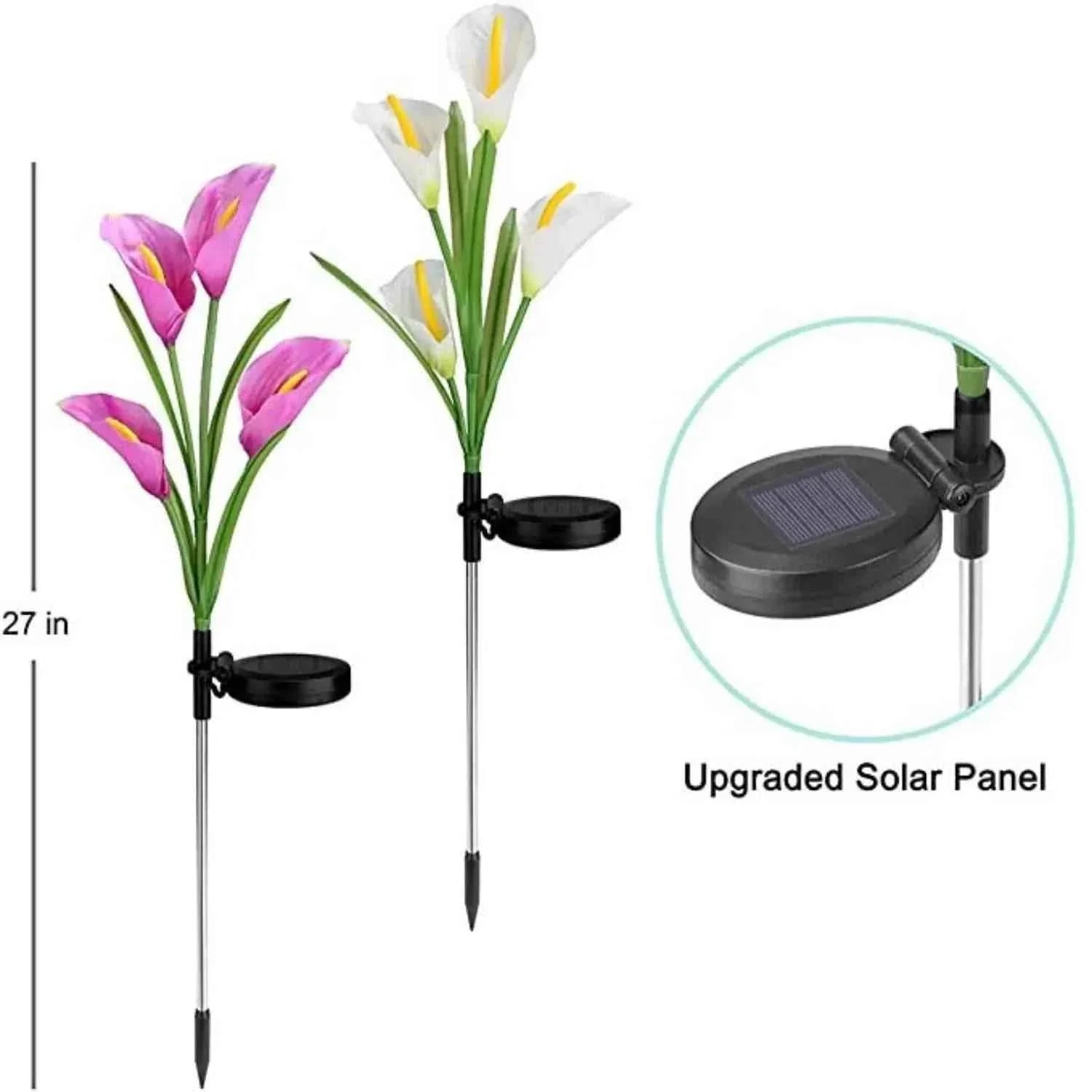 Outdoor Solar Lily Garden Lights - Decorative Pathway Lighting