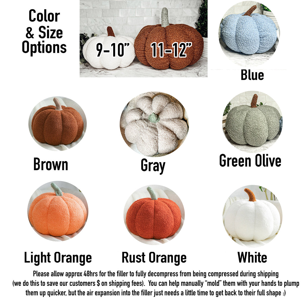 Plush Pumpkin Pillow Handmade Fall Decorative Cushion Soft Cuddle